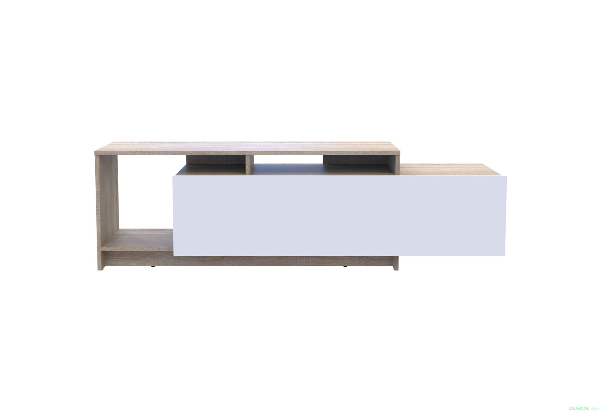 Obrázek 3 - TV stolek U2 dub sonoma / bílý dřevotříska 160x38x48