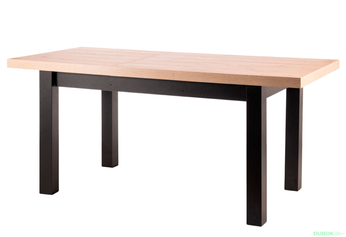 Obrázek 2 - Stůl Presto 140(140+39+39)x80 černý + 4 židle Lotus Velvet Bluvel 14 / 85
