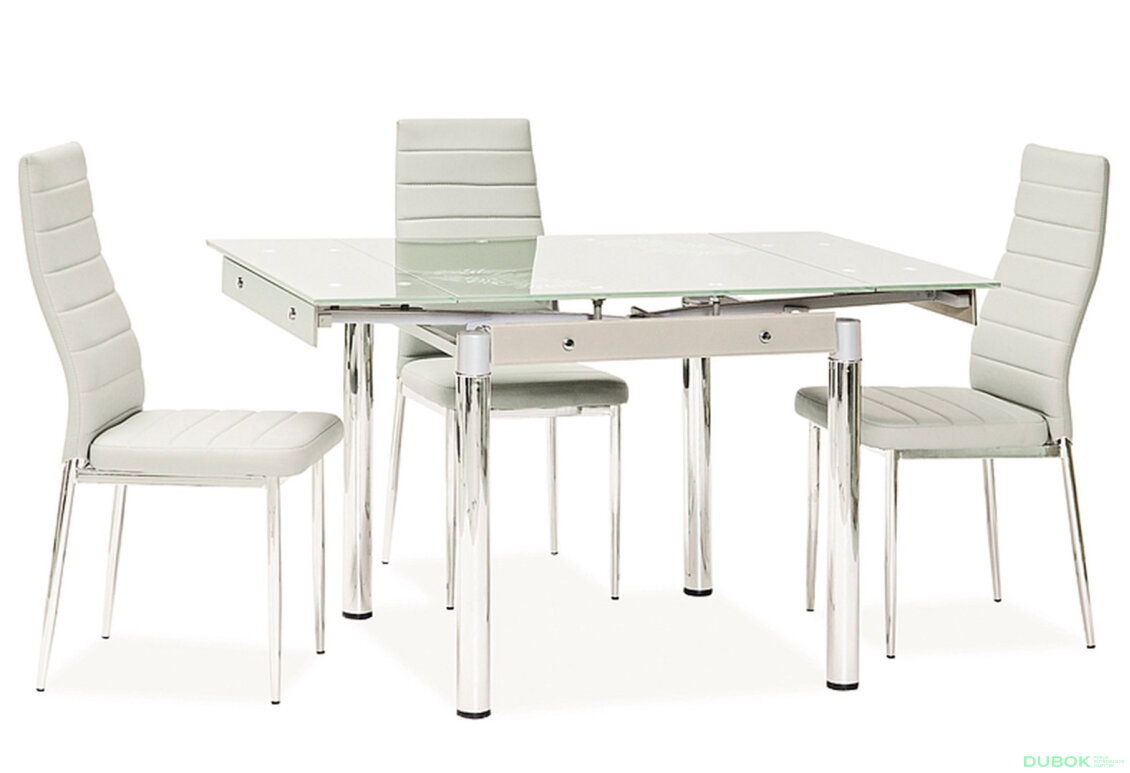 Obrázek 3 - Stůl GD-082 80(131)x80 bílý / chrom