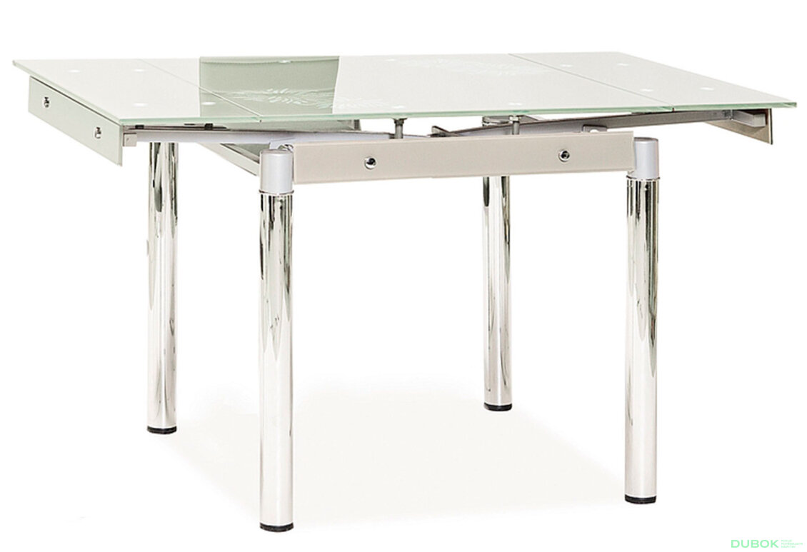 Obrázek 2 - Stůl GD-082 80(131)x80 bílý / chrom