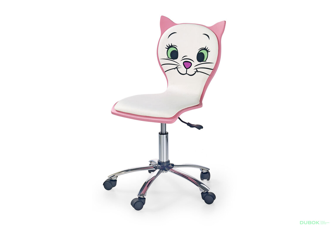 Otočné křeslo Kitty 2 bílý / růžový