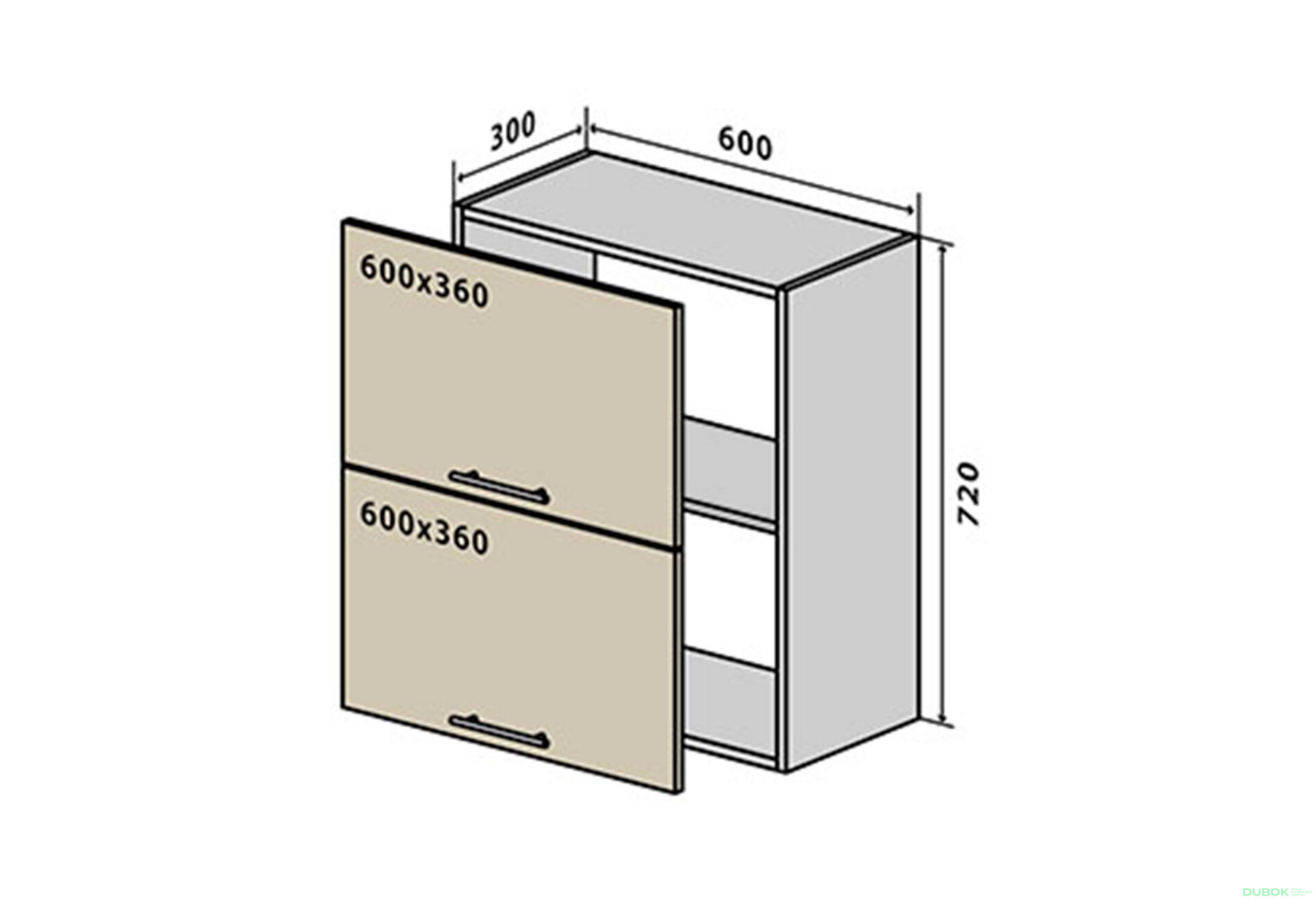 Obrázek 1 - V20 Skříňka 2D 60 Rhodos Lux