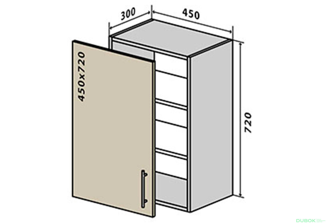 V4 Skříňka 1D 45 Rhodos Lux