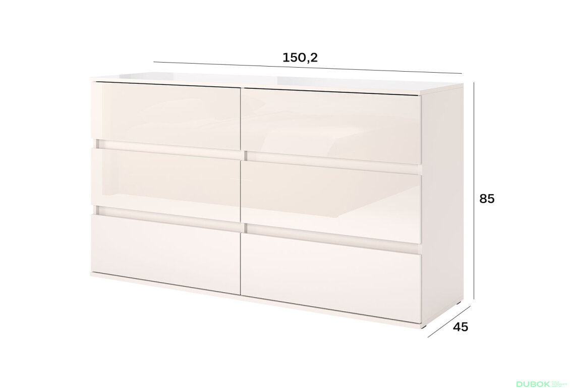 Obrázek 4 - Komoda 6š, kašmírový lesk Lily