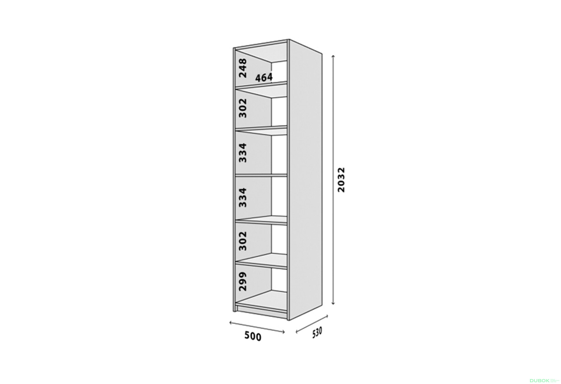 Obrázek 2 - Modul №1 P-500x2050 DTD 18 mm antracit