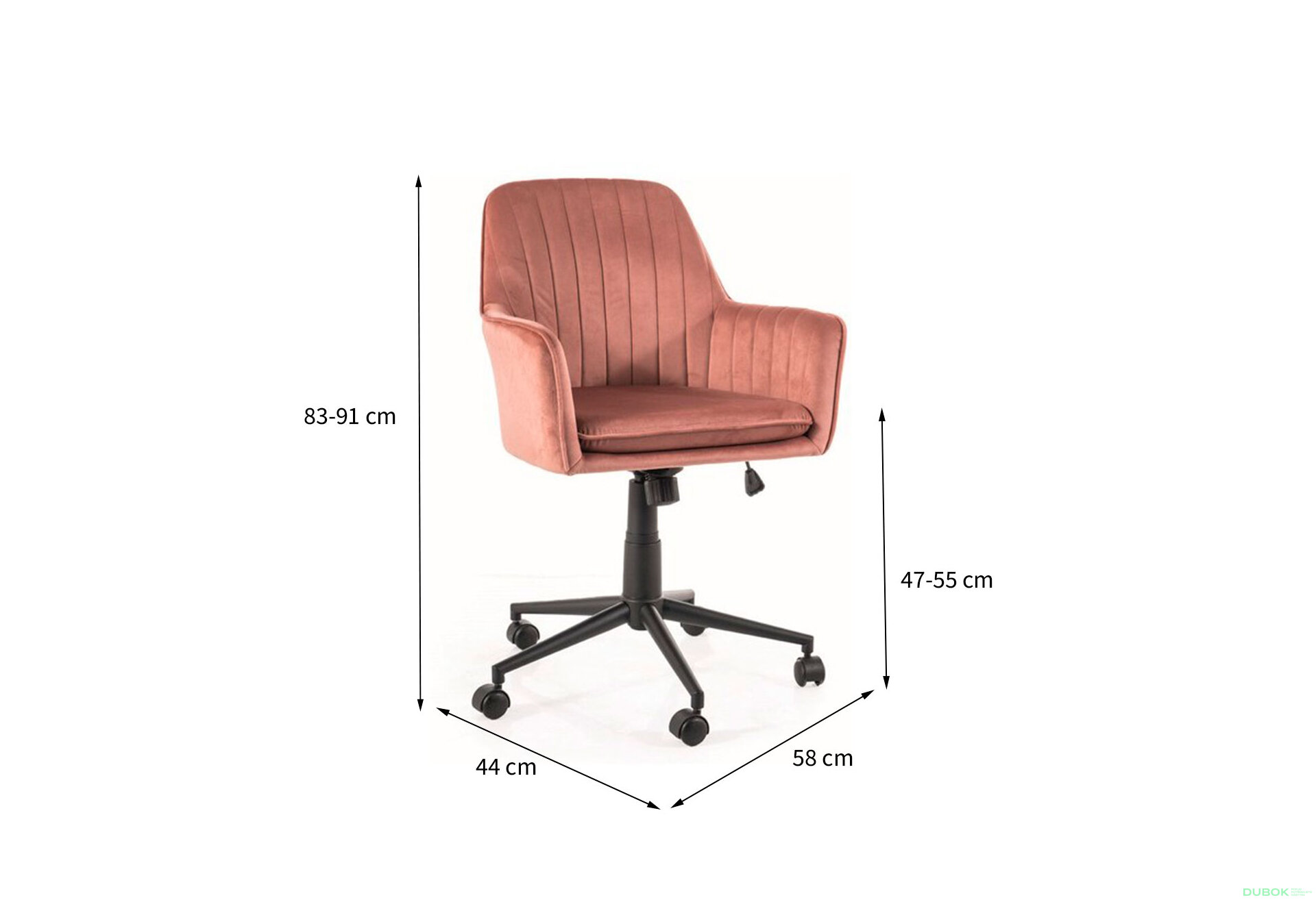 Obrázek 3 - Otočné křeslo Q-886 Velvet starorůžová Bluvel 52