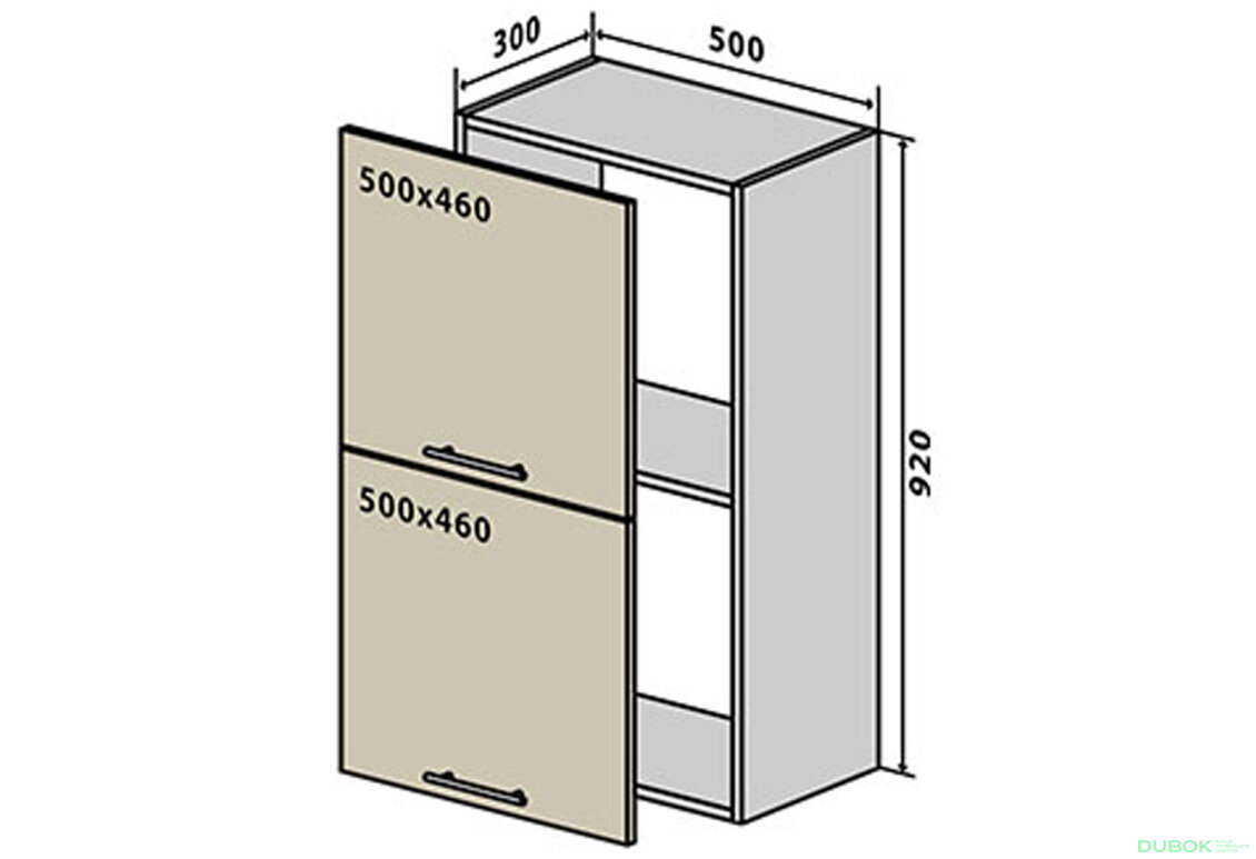V59 Skříňka 2D 50 Rhodos Lux