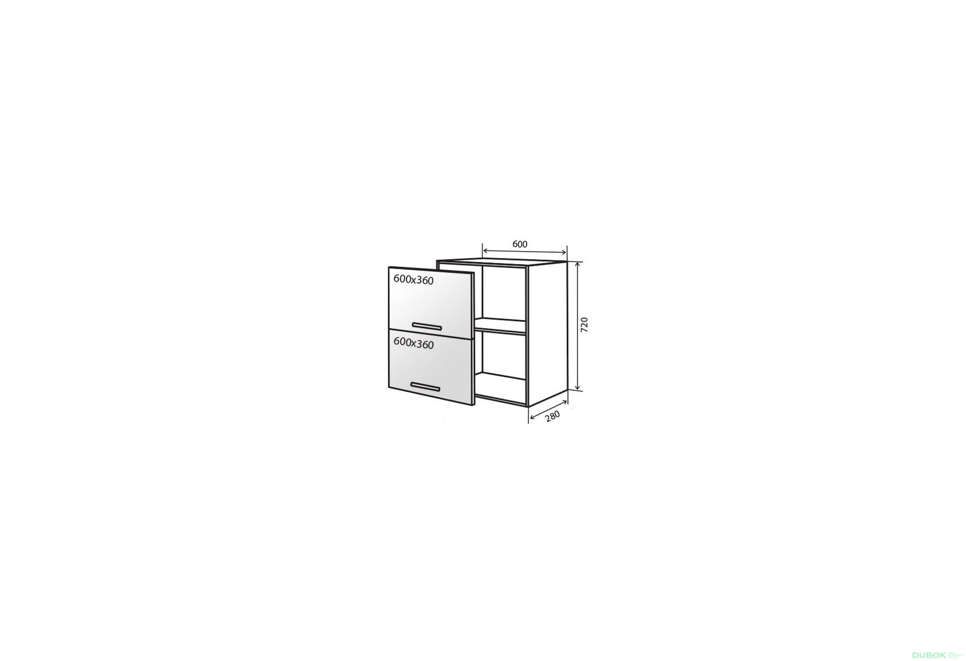 Obrázek 1 - V20 Vitrína 60 MoDa Mat Lux / MoDa Matt Luxe