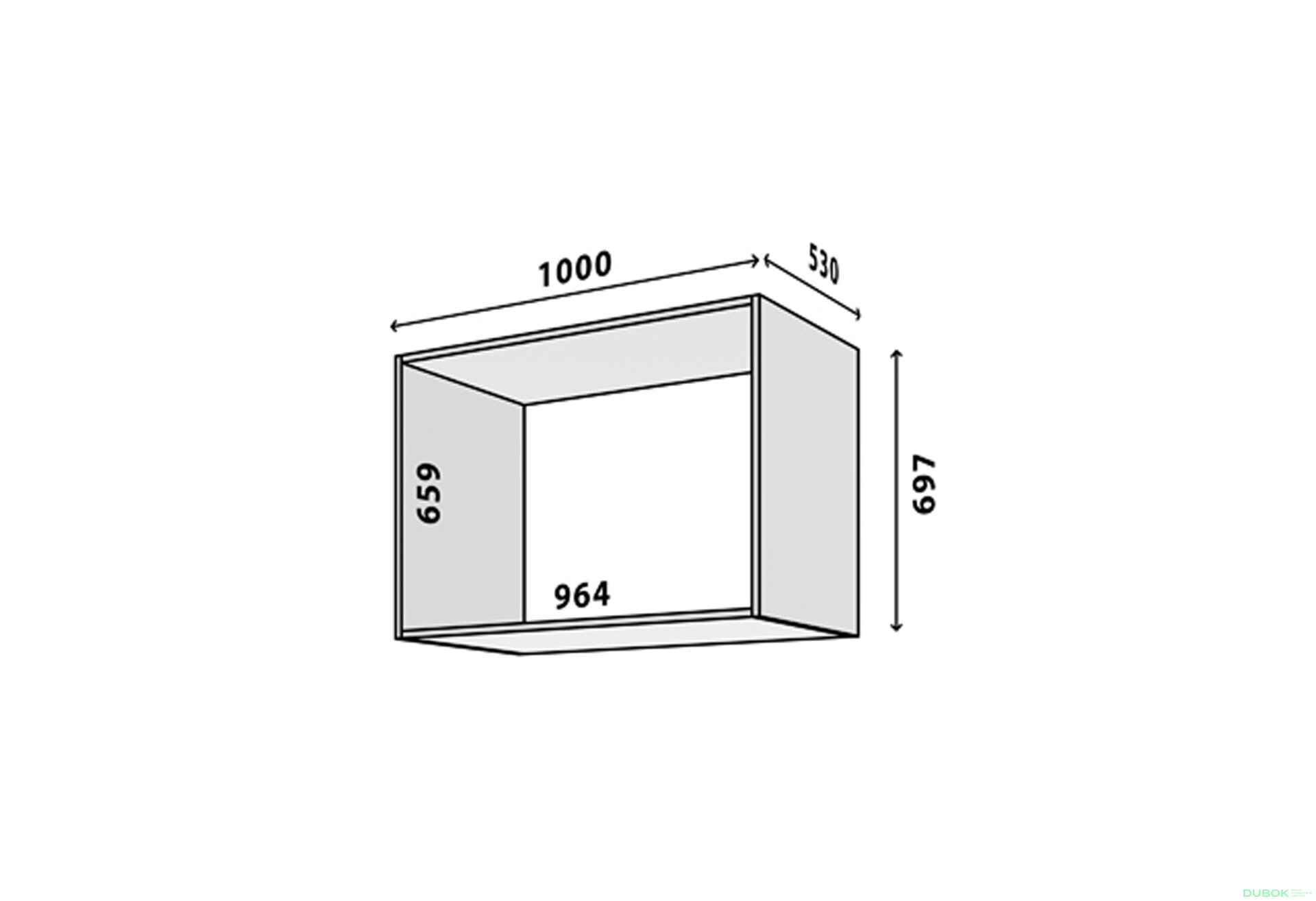 Obrázek 2 - Modul № 22 A-1000x697 DTD 18 mm dub appalache