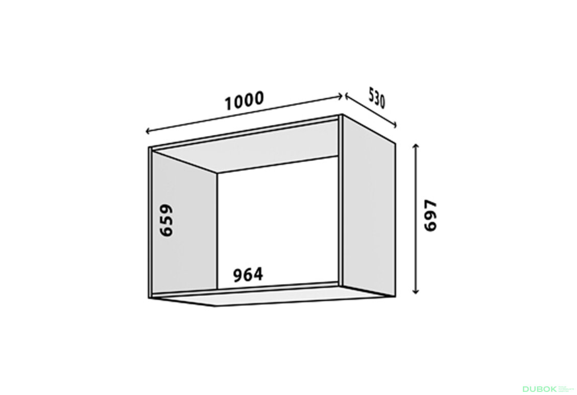 Obrázek 2 - Modul № 22 A-1000x697 DTD 18 mm dub appalache