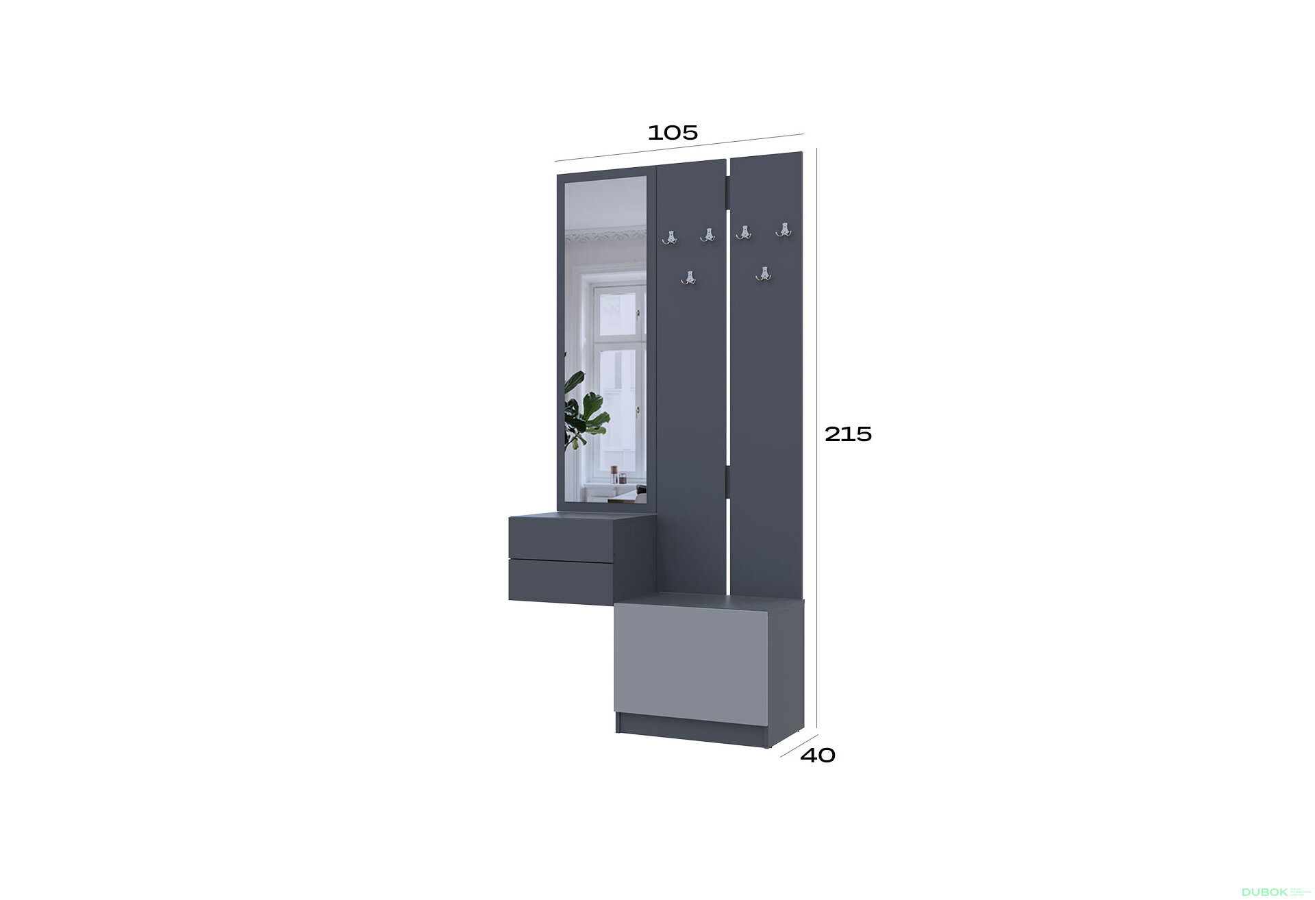 Obrázek 8 - Sada 105 cm s ramínkem grafit / šedá Sola