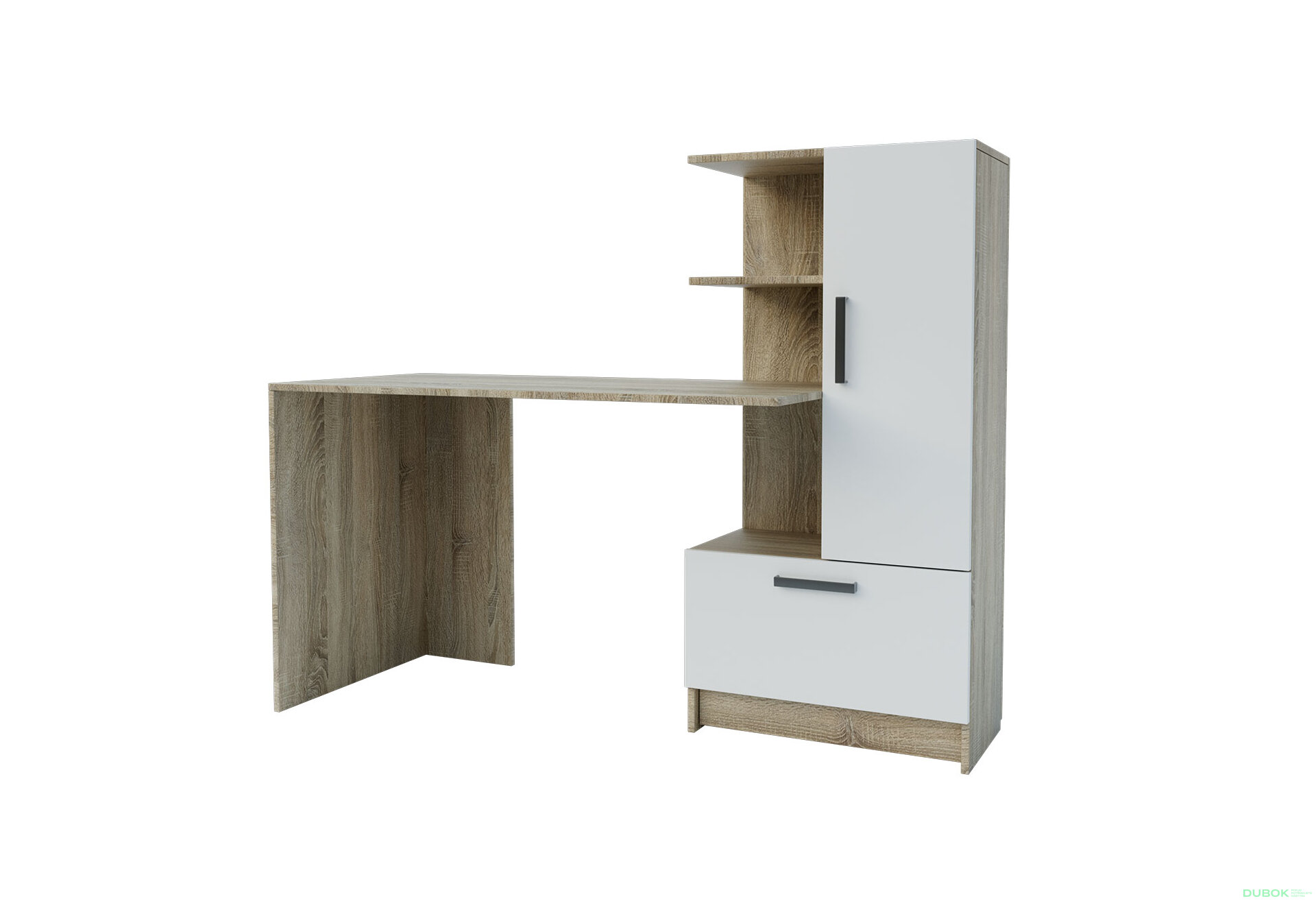 Obrázek 1 - Psací stůl s pravou montáží Standard 150 cm Dub sonoma / Nymphaea alba