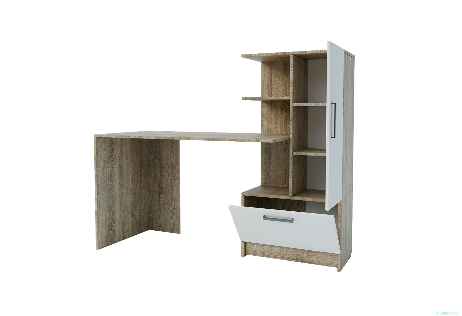 Obrázek 2 - Psací stůl s pravou montáží Standard 150 cm Dub sonoma / Nymphaea alba
