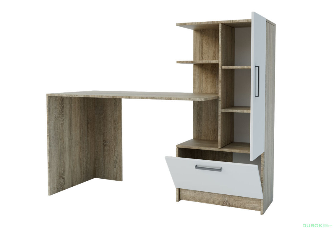 Obrázek 2 - Psací stůl s pravou montáží Standard 150 cm Dub sonoma / Nymphaea alba