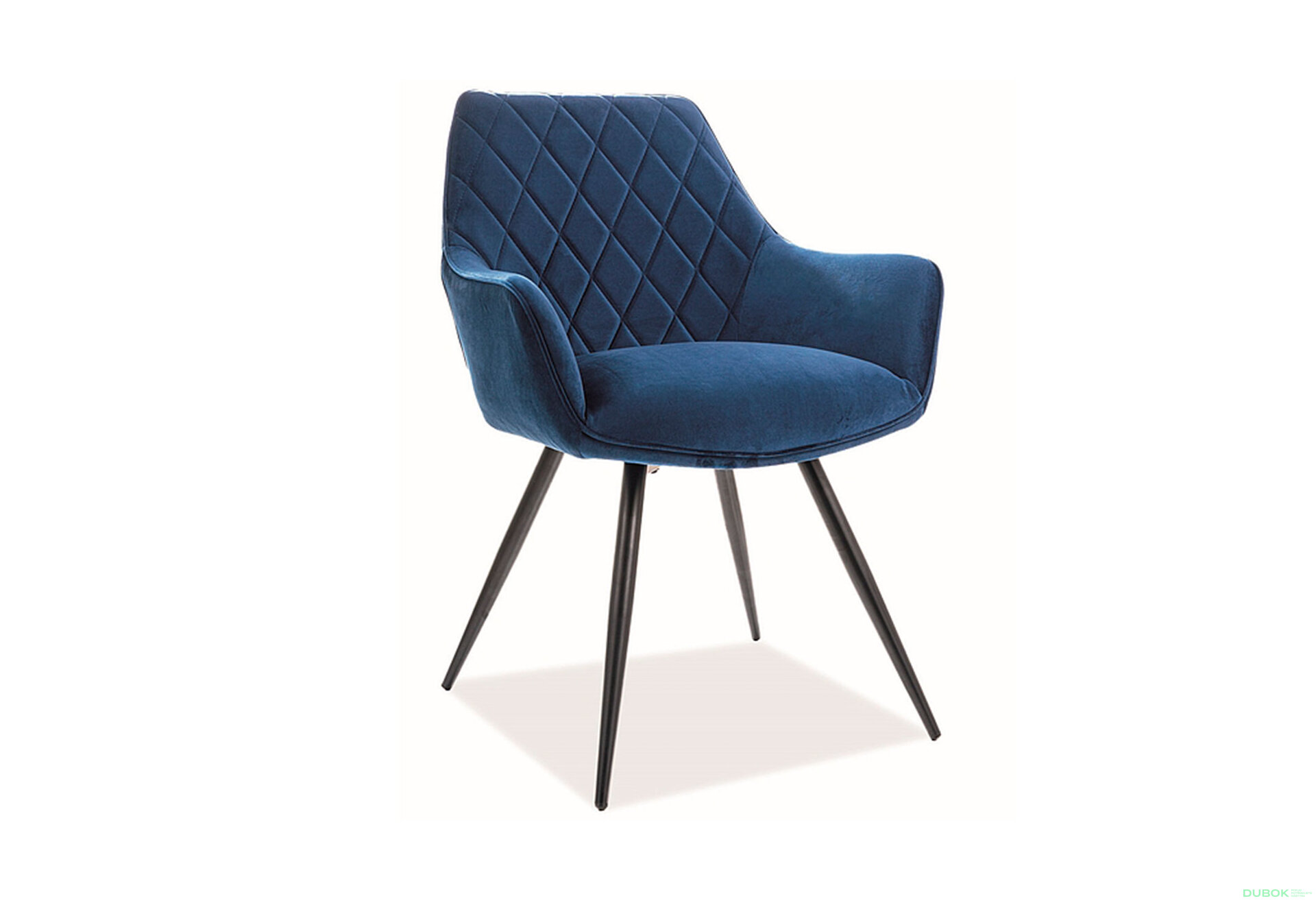 Obrázek 2 - Židle Linea Velvet tmavě modrá Bluvel 86, kov černá matná