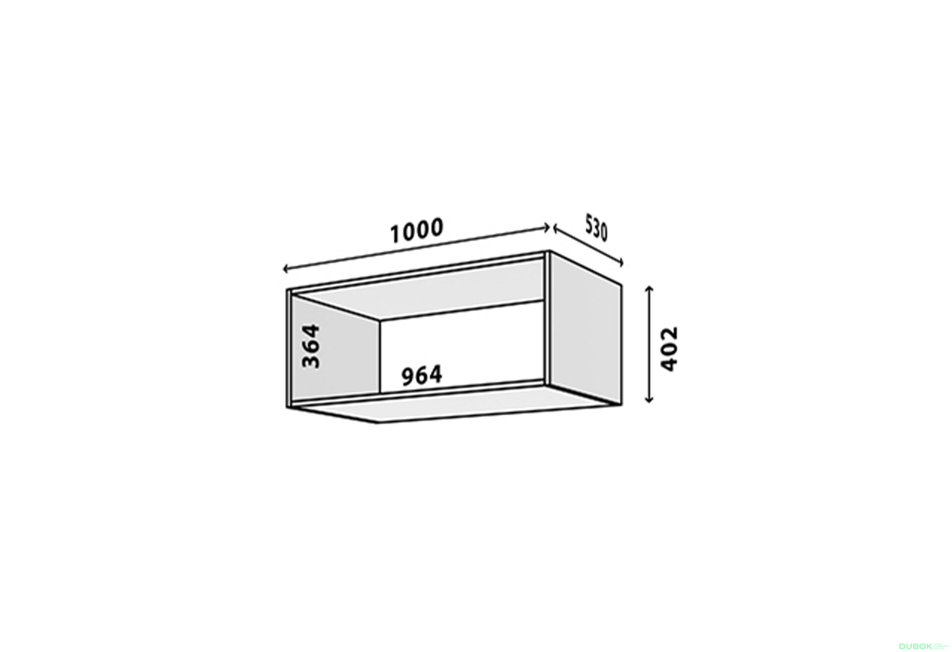 Obrázek 2 - Modul №21 A-1000x400 DTD 18 mm dub appalache