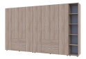 Obrázek 1 - Skříň osmidveřová s regálem Gelar 348.2 cm Dub sonoma