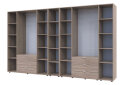 Obrázek 5 - Skříň osmidveřová s regálem Gelar 348.2 cm Dub sonoma