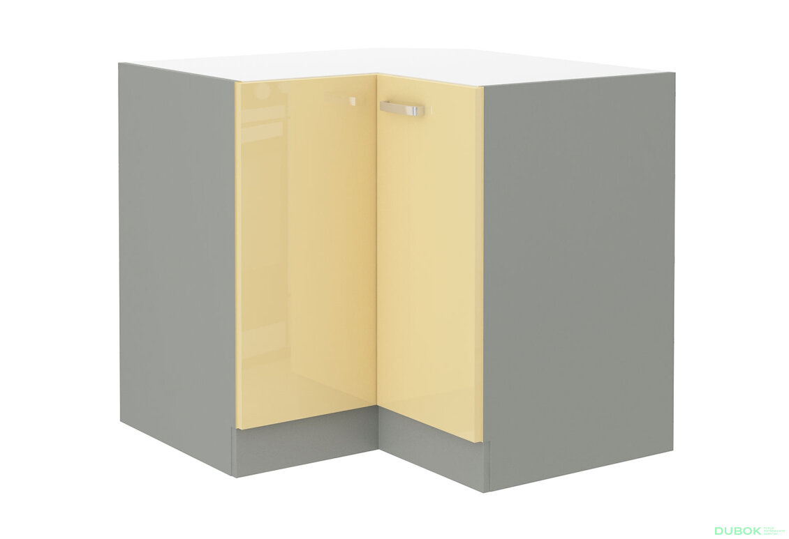 Obrázek 5089 - Kuchyňská sestava 2.6x2.7 m Karmen šedý platinový / krémový lesk