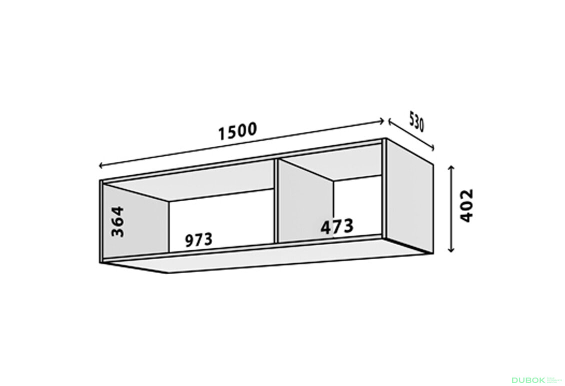 Obrázek 2 - Modul №31 A-1500x400 DTD 18 mm antracit