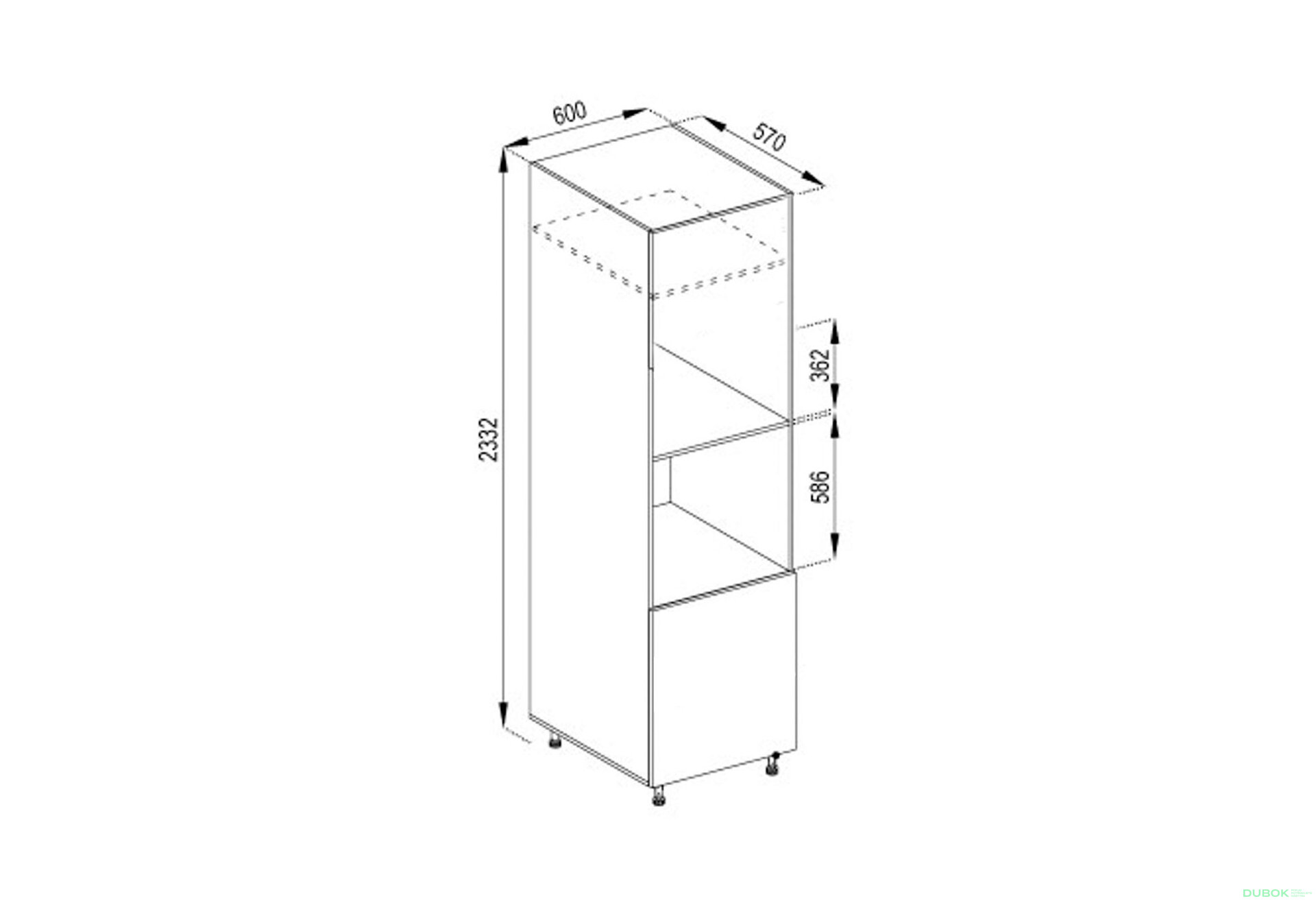 Obrázek 1 - Korpus P 60 DZ Pro mikrovlnnou troubu (h-920) LUX