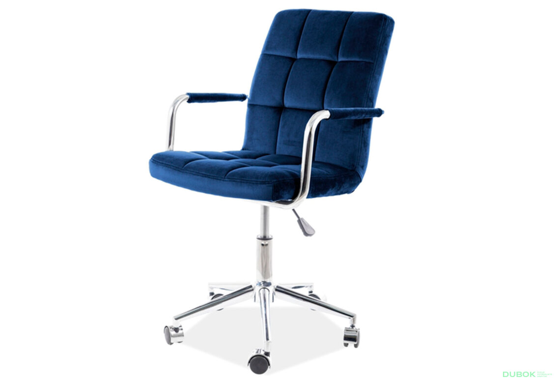 Otočné křeslo Q-022 Velvet, tmavě modrá Bluvel 86