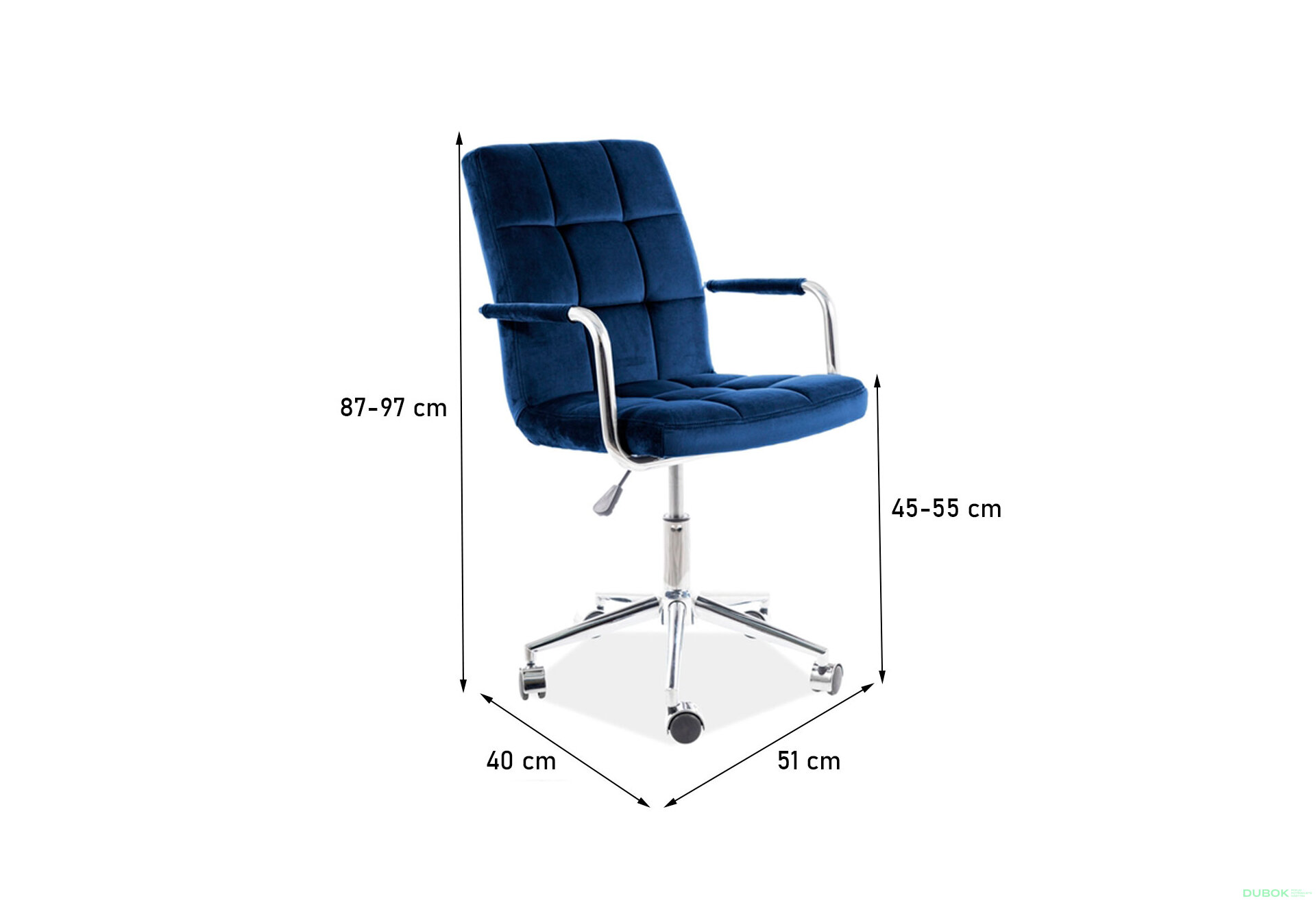 Obrázek 3 - Otočné křeslo Q-022 Velvet, tmavě modrá Bluvel 86