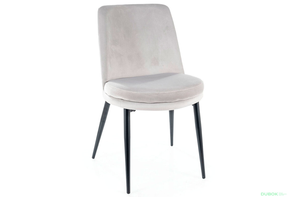 Obrázek 2 - Židle Kayla Velvet, světle šedý Bluvel 03, kov černá matná