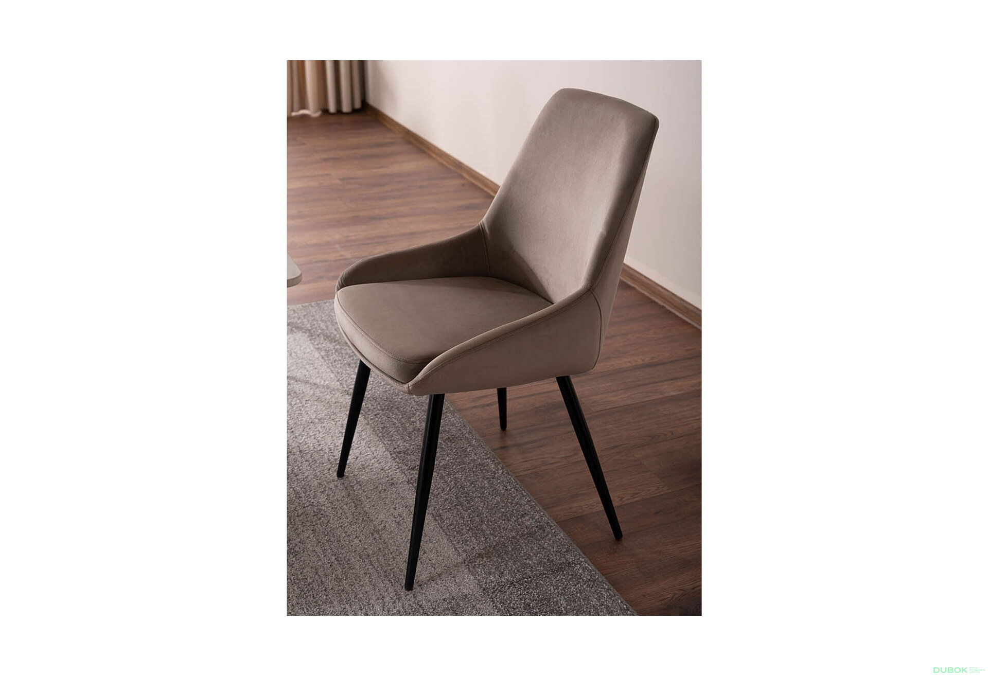 Obrázek 6 - Židle Cobe Velvet tmavě béžový Bluvel 40, matná černá kov