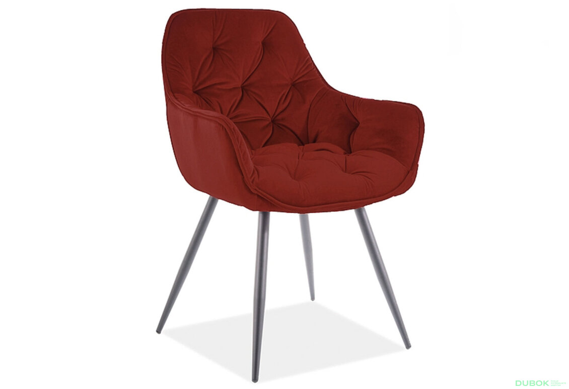 Obrázek 2 - Židle Cherry Matt Velvet kaštanový Bluvel 59, matná černá kov