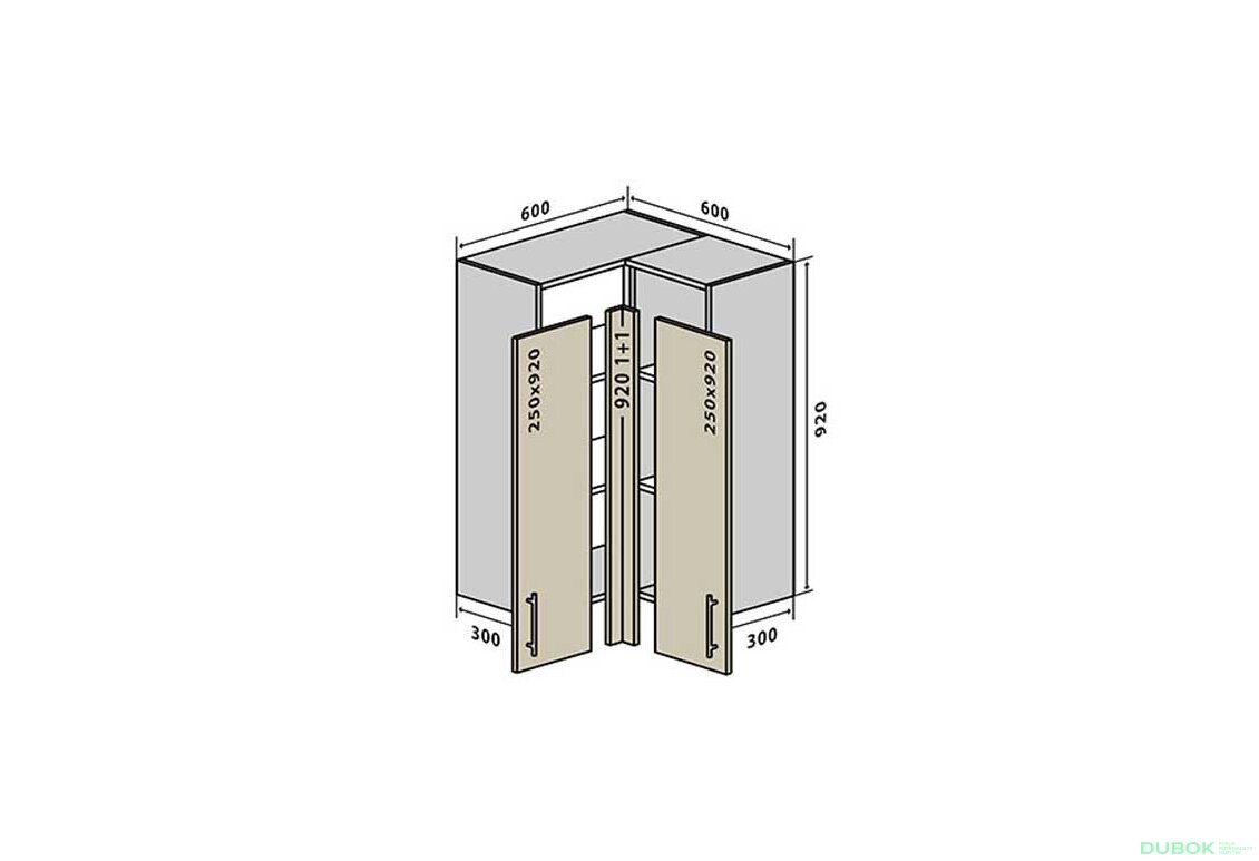 V58 Rohová skříňka 60x60 Interno Luxe
