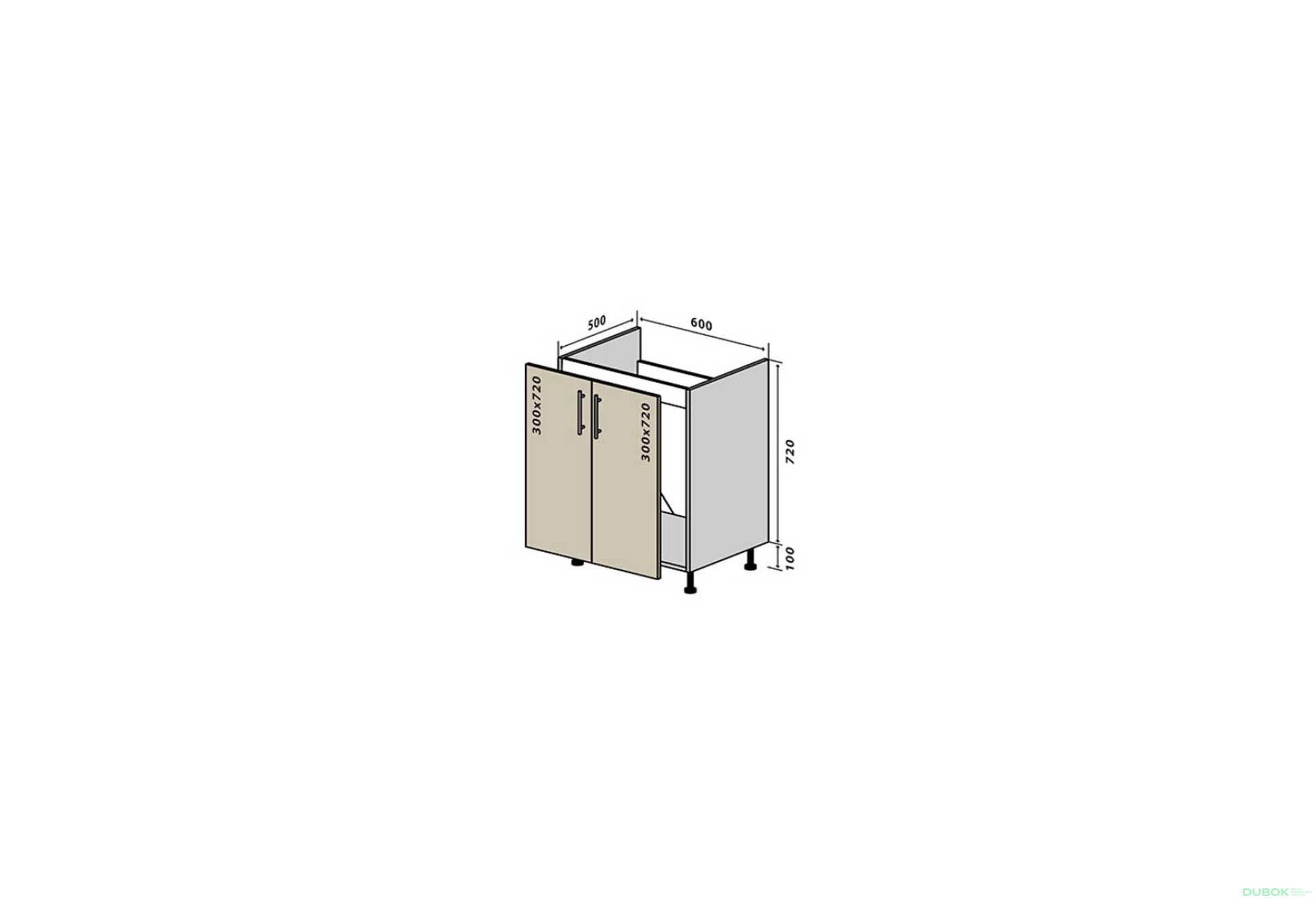 Obrázek 1 - N13 Skříňka umyvadlová 2D 60 Interno Luxe