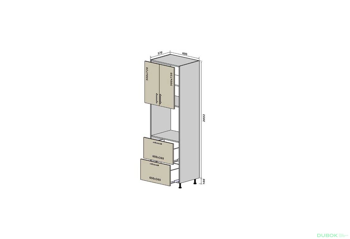 N19 Skříň 2D2Š Interno Luxe