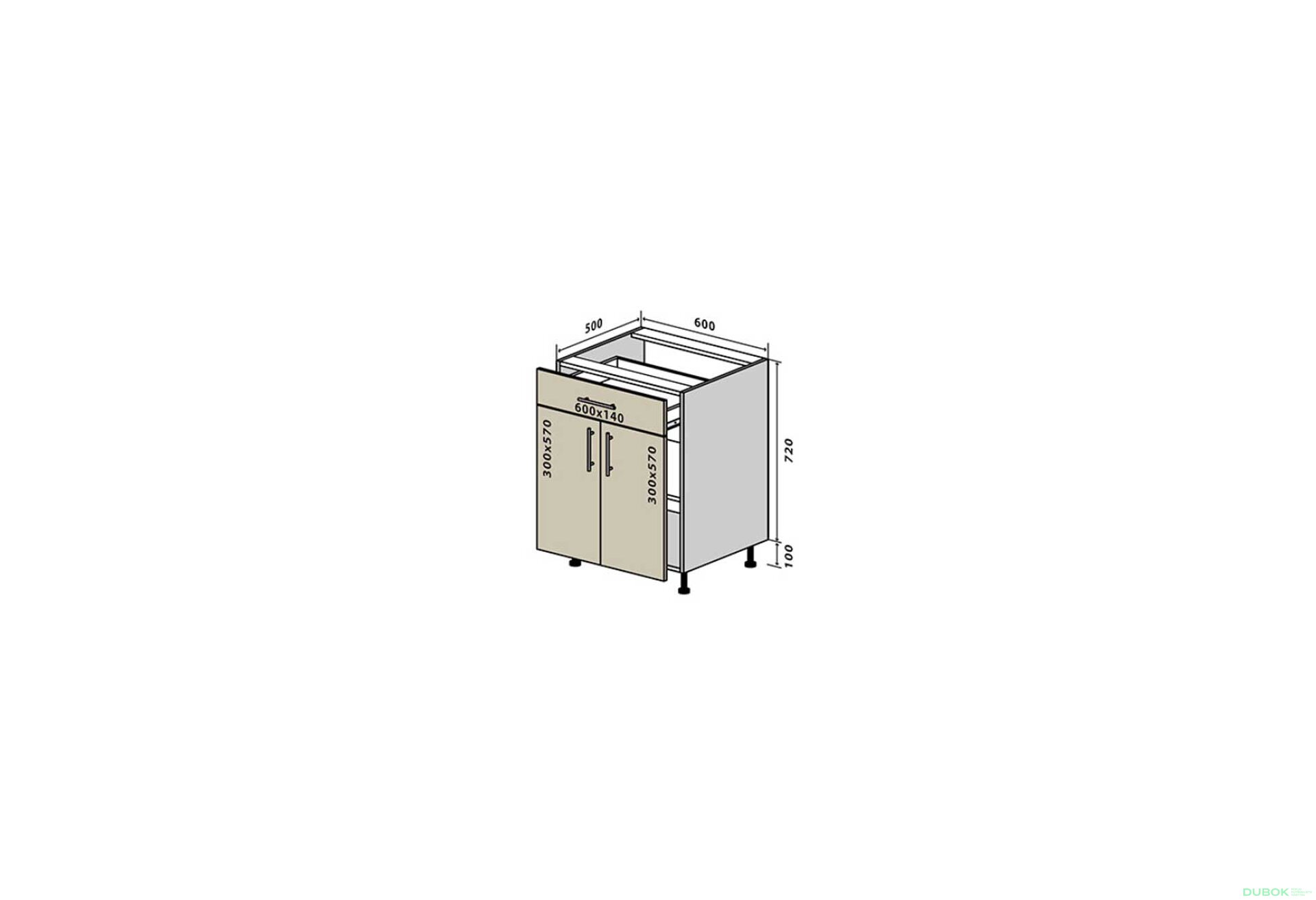 Obrázek 1 - N30 Skříňka 1Š2D 60 Interno Luxe