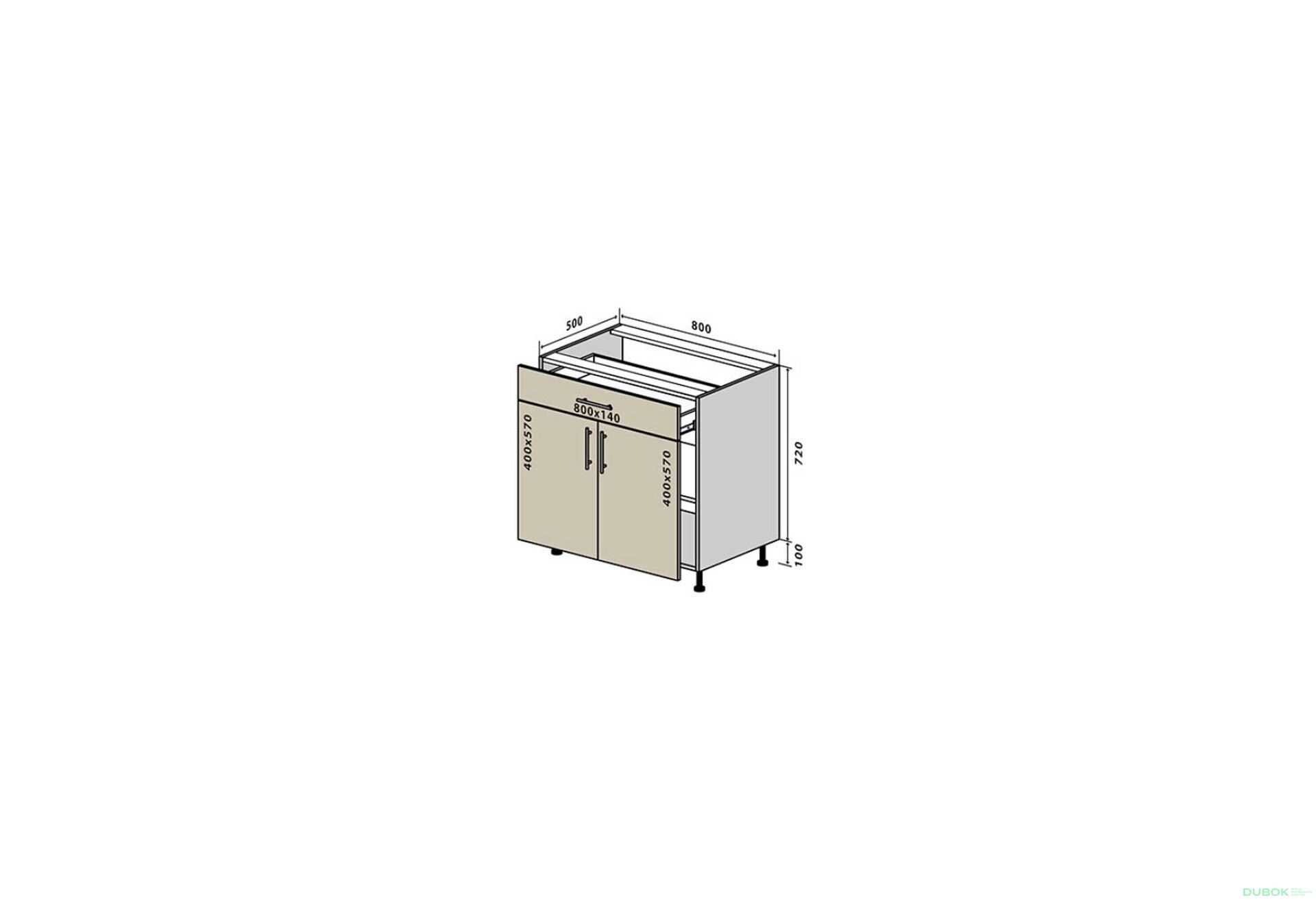 Obrázek 1 - N31 Skříňka 1Š2D 80 Interno Luxe