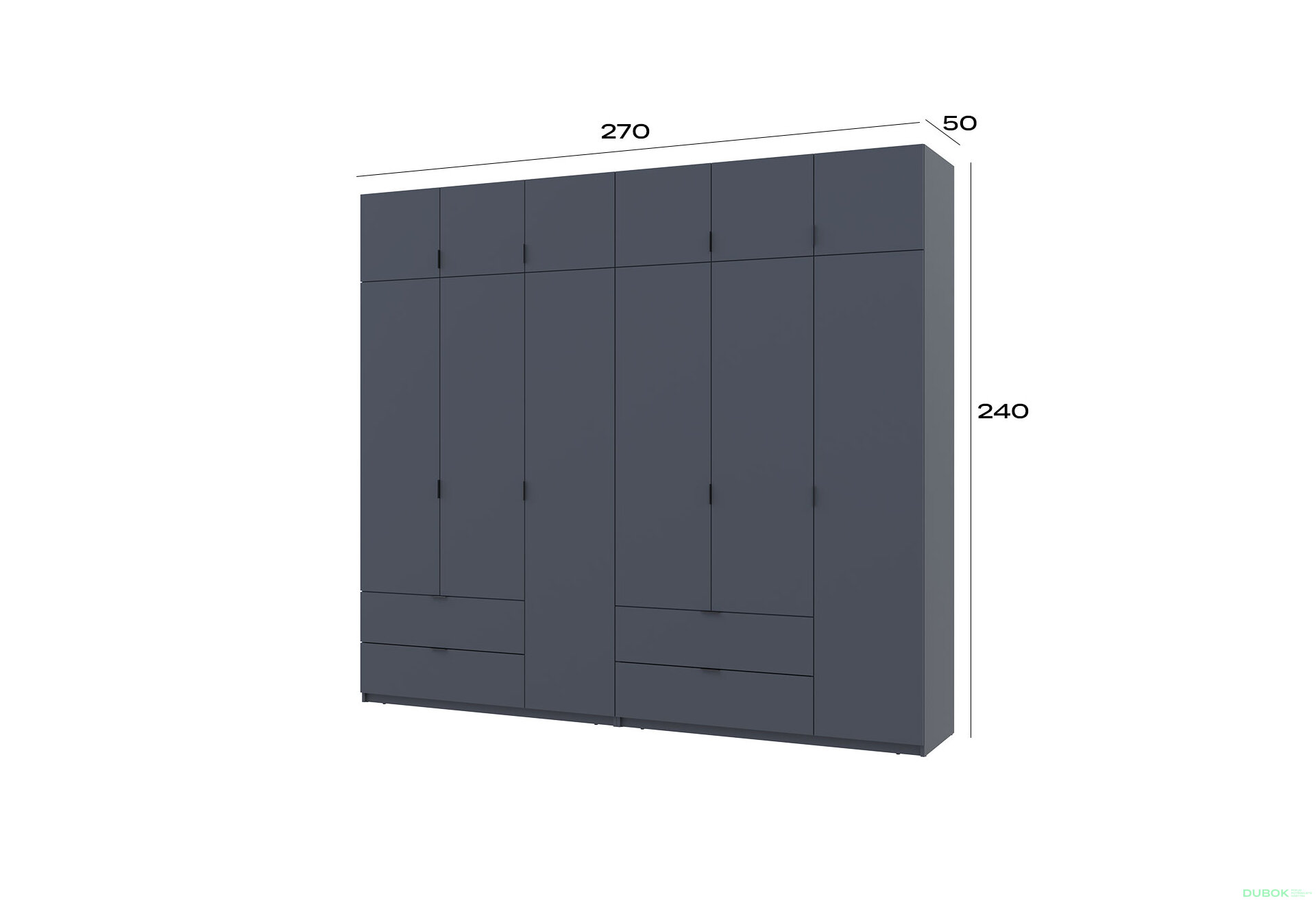 Obrázek 7 - Skříň Lukas 3+3 DT 270 grafit
