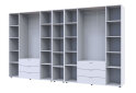 Obrázek 3 - Skříň osmidveřová s regálem Gelar 348.2 cm Bílá