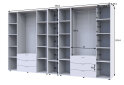 Obrázek 5 - Skříň osmidveřová s regálem Gelar 348.2 cm Bílá