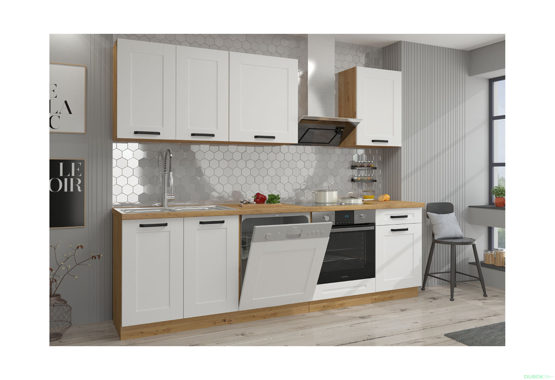 Obrázek 1 - Kuchyňská sestava 2.5 m Luna artisan / bílý
