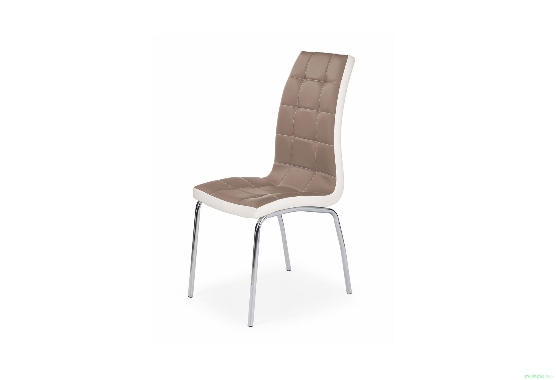 Obrázek 1 - Židle K186 chrom, cappuccino-bílá ekokůže