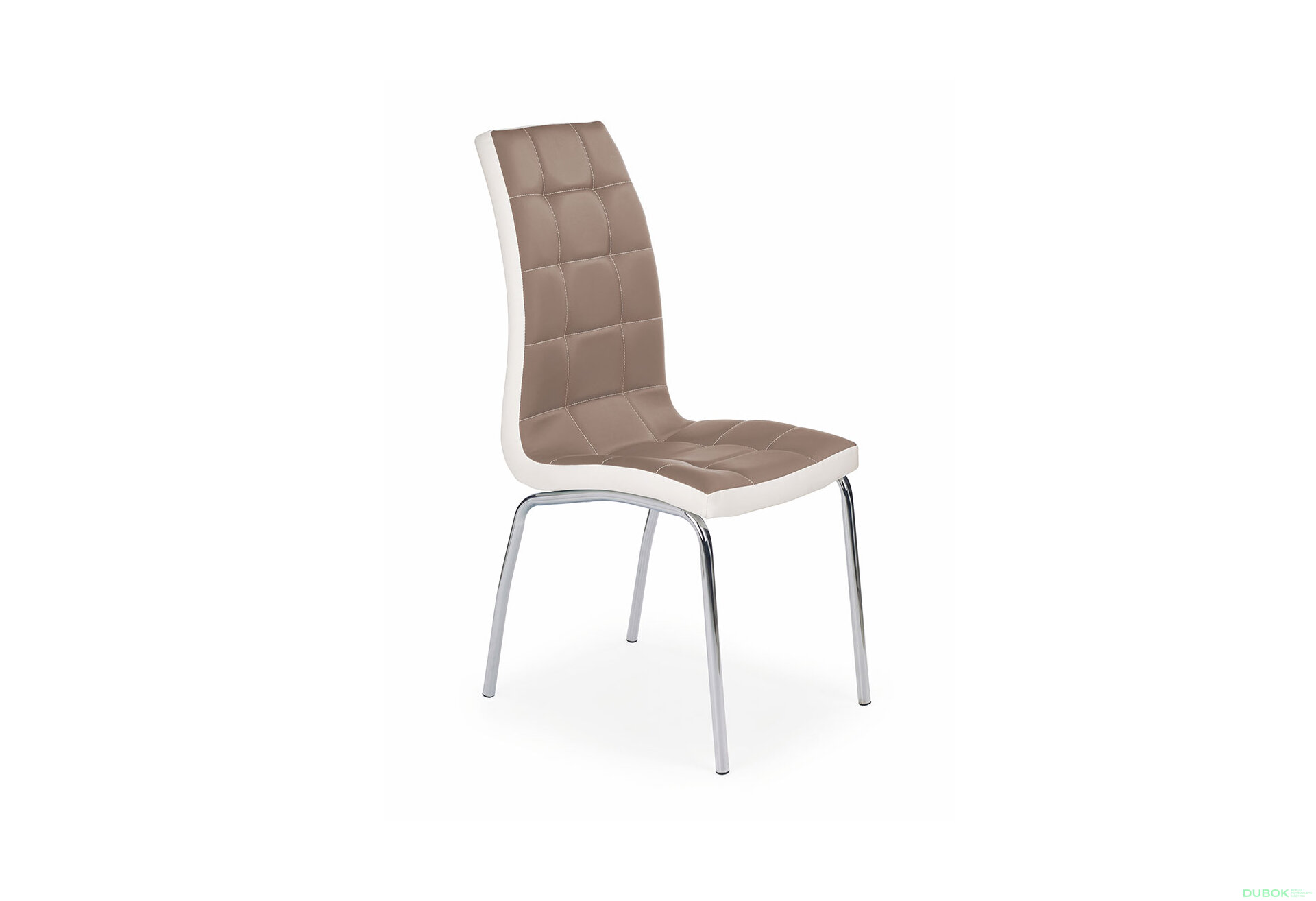 Obrázek 2 - Židle K186 chrom, cappuccino-bílá ekokůže
