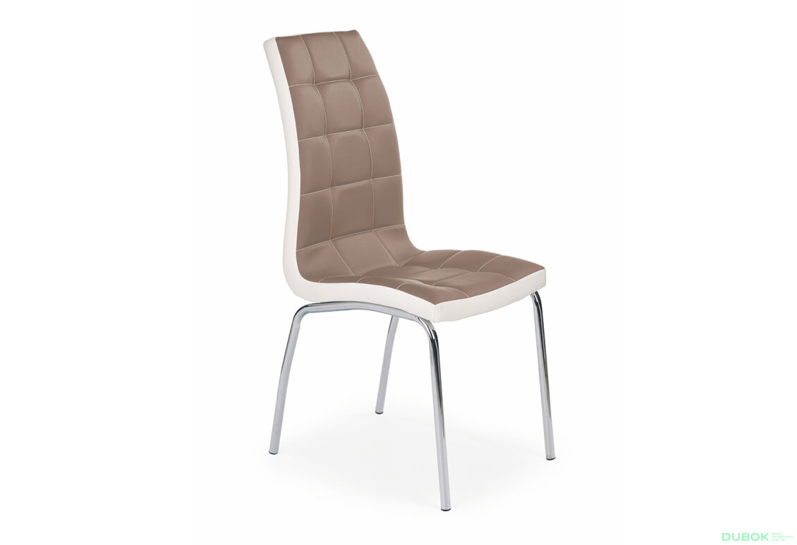 Obrázek 2 - Židle K186 chrom, cappuccino-bílá ekokůže