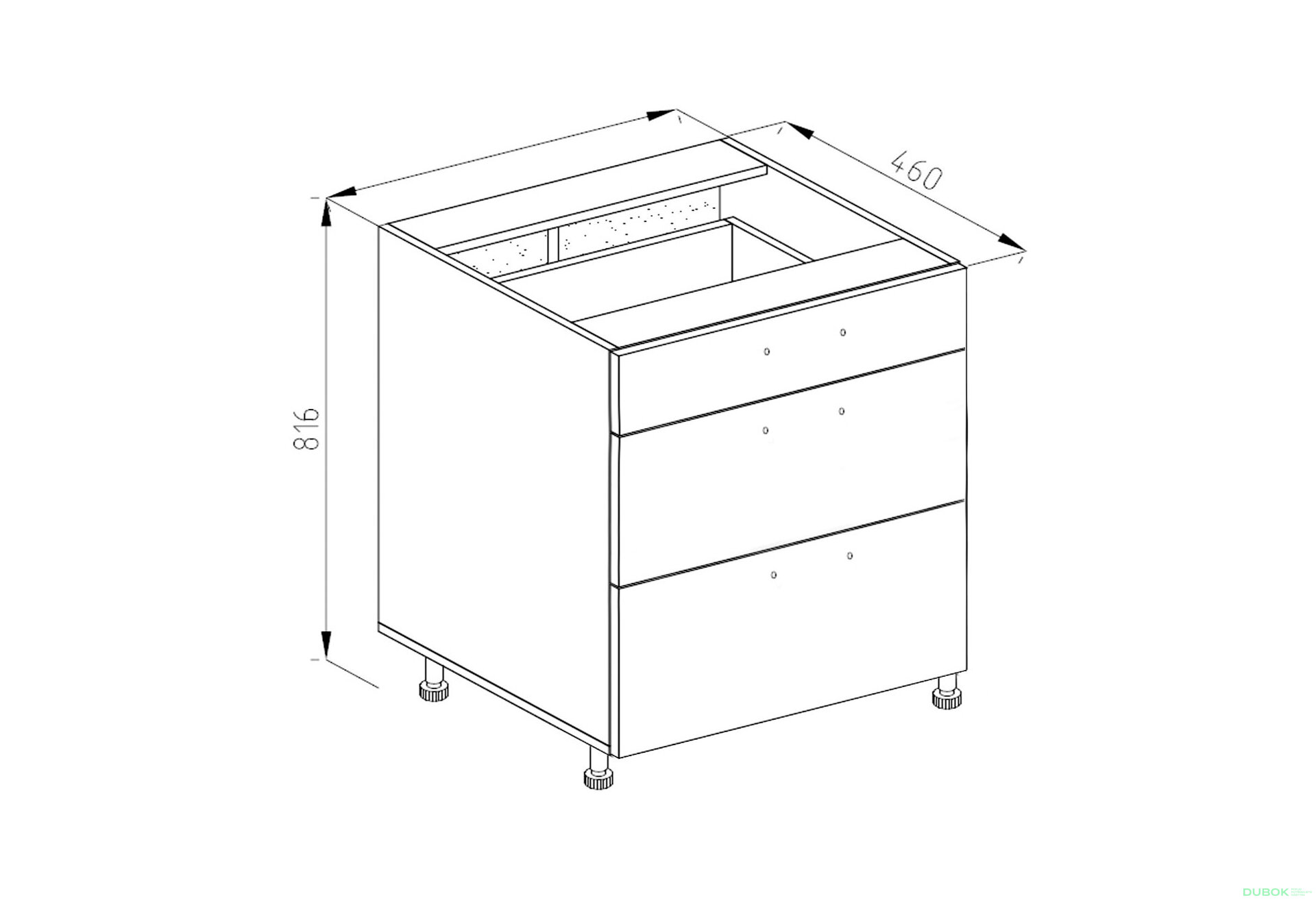 Obrázek 1 - Korpus N 60 3Z (1+2) LUX