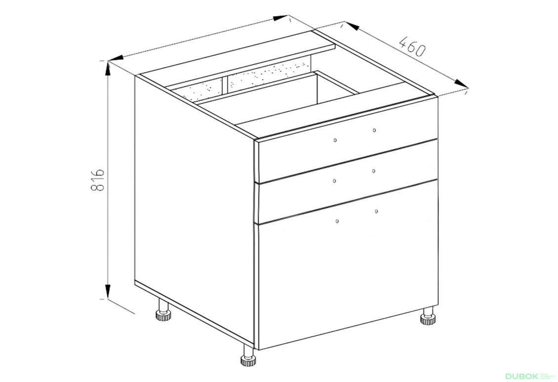 Korpus N 60 3Š (2+1) LUX