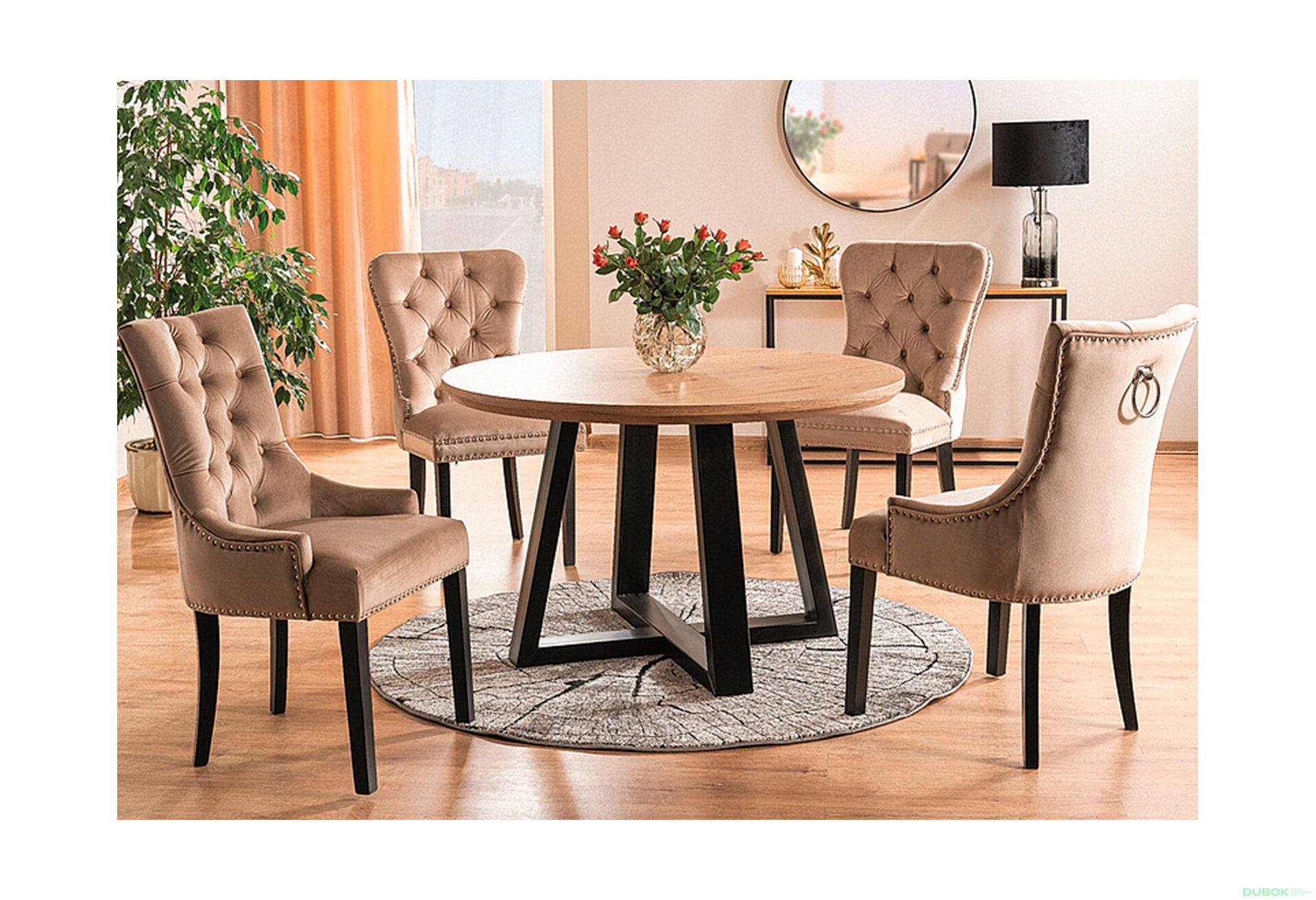 Obrázek 4 - Židle August Velvet béžový Bluvel 28, dřevo, černý
