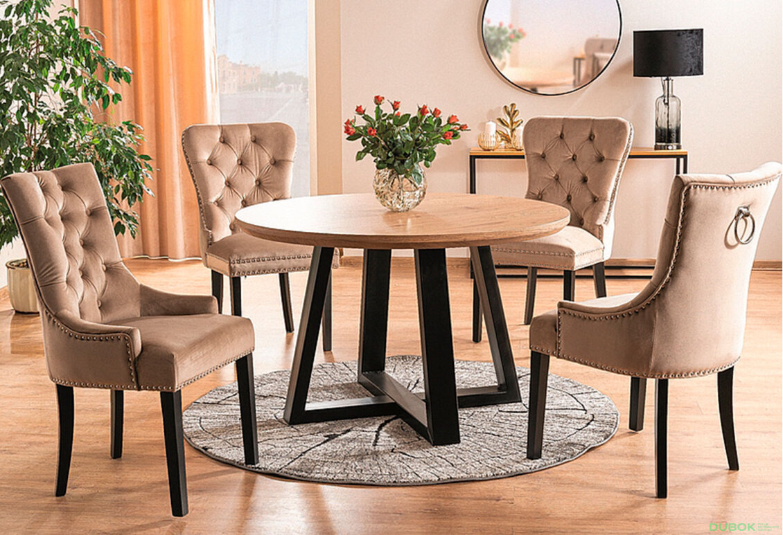 Obrázek 4 - Židle August Velvet béžový Bluvel 28, dřevo, černý