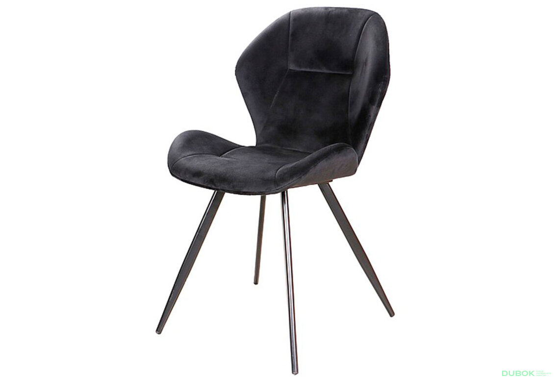 Židle Ginger Velvet černý Bluvel 19, matná černá kov