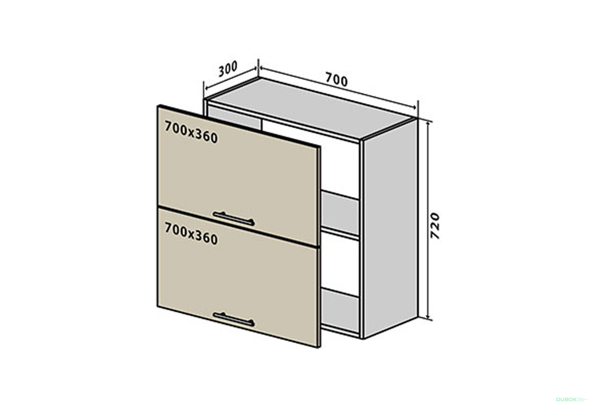 Obrázek 1 - V90 Skříňka 2D 70 Interno Glaňec Luxe