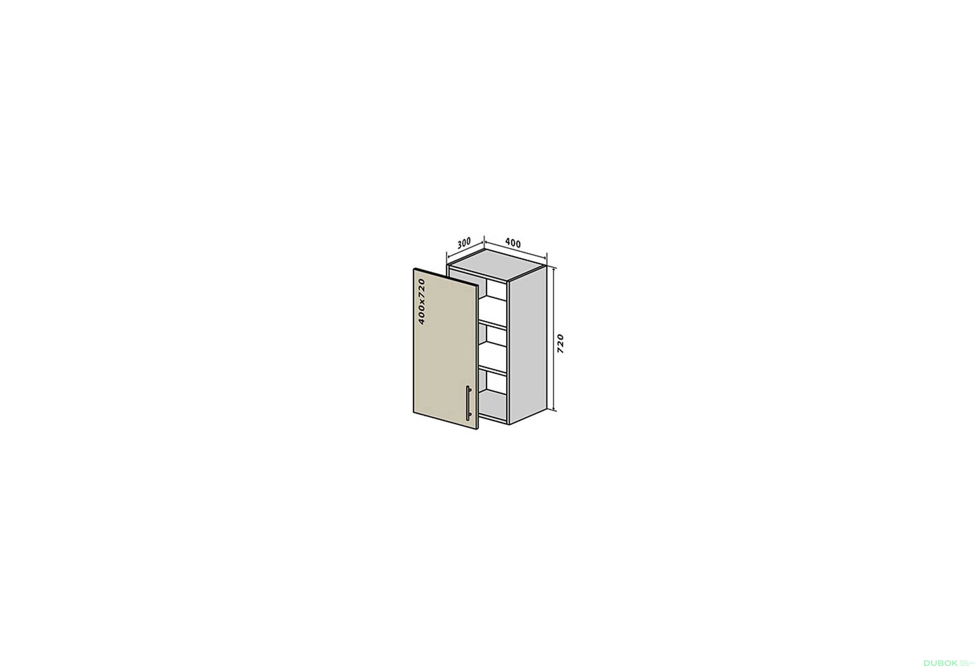 Obrázek 1 - V3 Skříňka 1D 40 Interno Glaňec Luxe