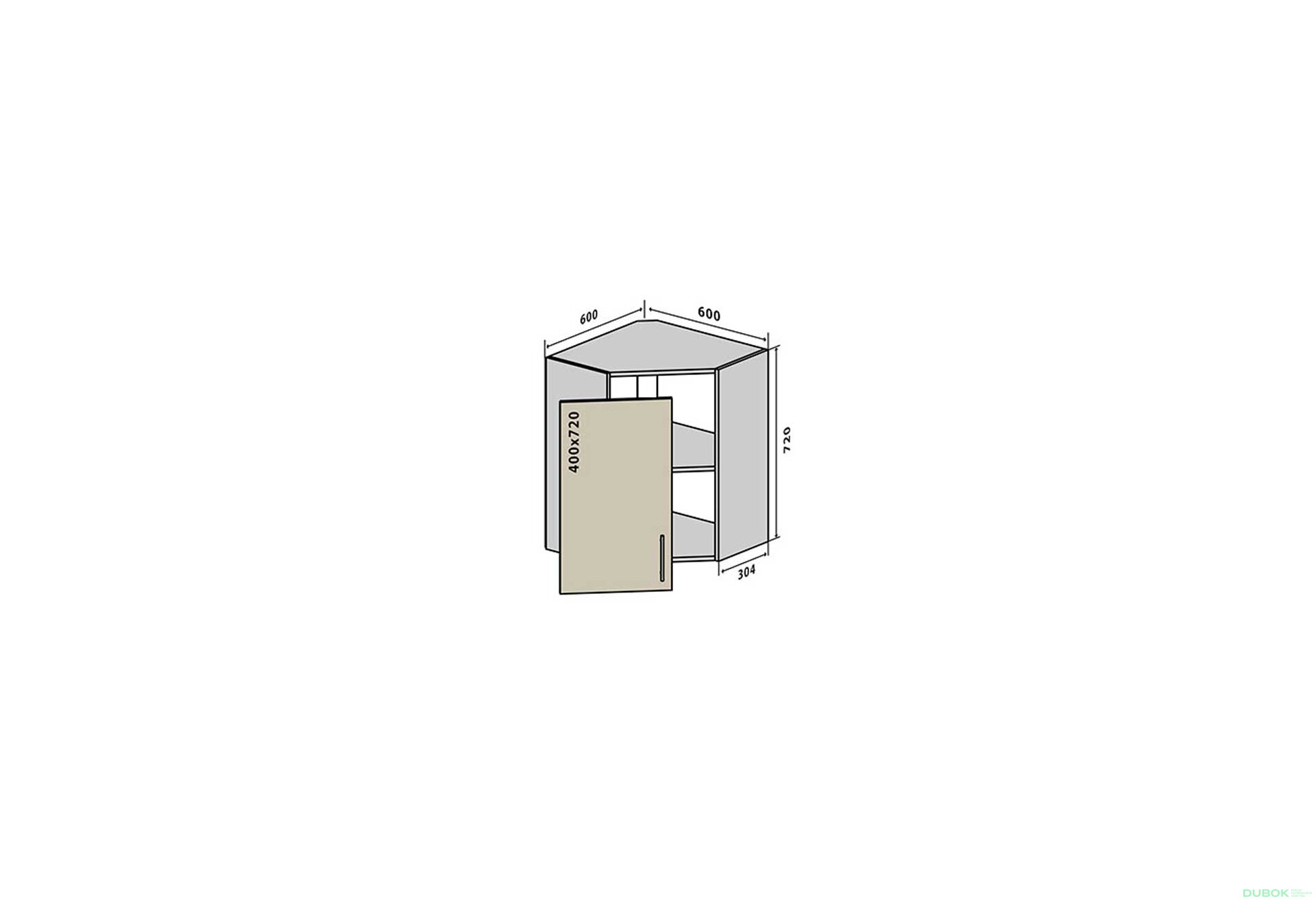 Obrázek 1 - V14 Rohová Skříňka 1D Interno Glaňec Luxe